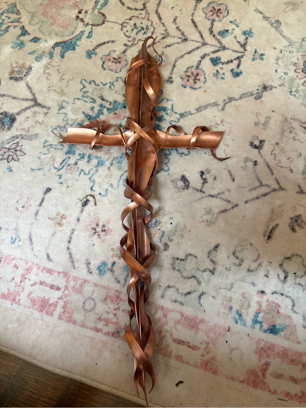 Refreshing Art- handcrafted copper Cross. Ready to hang. Retails for $875. Nice!